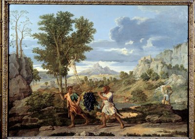 Herbst oder die Traubenbündel aus dem gelobten Land Die Rückkehr von Josua und Kaleb mit einem riesigen Traubenbündel aus dem Land Kanaan von Nicolas Poussin