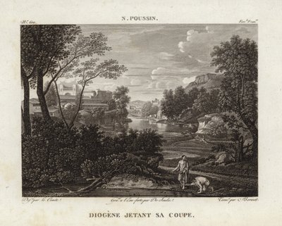 Diogenes wirft seinen Becher weg von Nicolas Poussin