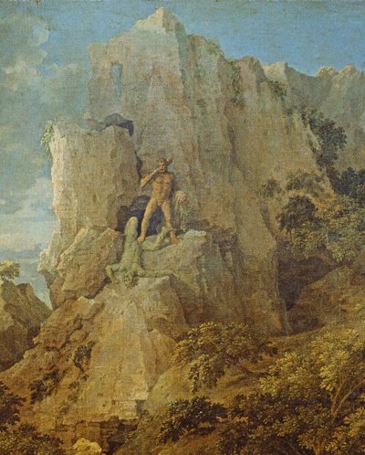 Landschaft mit Herkules und Cacus (Detail) von Nicolas Poussin