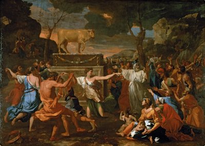 Die Anbetung des Goldenen Kalbs von Nicolas Poussin