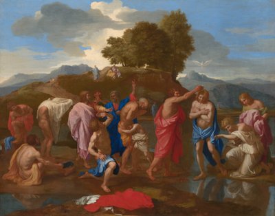 Die Taufe Christi von Nicolas Poussin