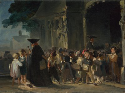 Kinder an einer Kirchentür, Zwischen 1817 und 1845 von Nicolas Toussaint Charlet