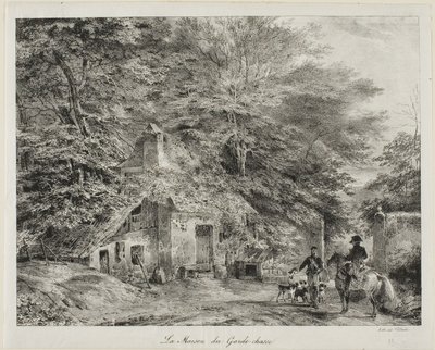 Das Häuschen des Wildhüters, aus dem Album von 1826 von Nicolas Toussaint Charlet