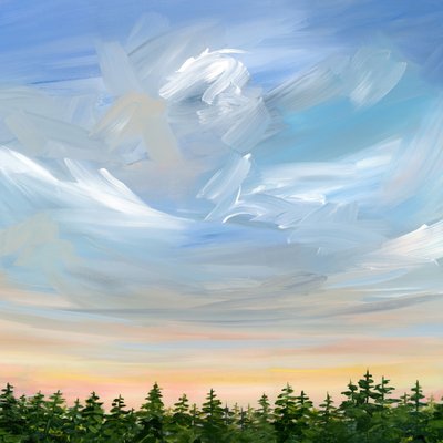 Wolkenlandschaft Waldglühen von Nicole Walsh