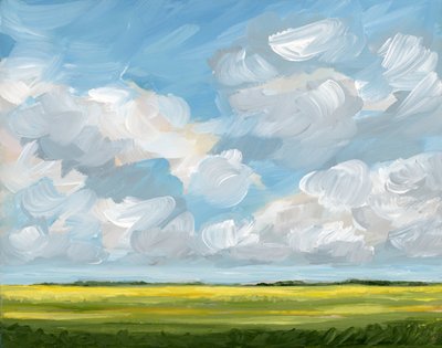 Weitläufiger Himmel Gelbes Feld von Nicole Walsh