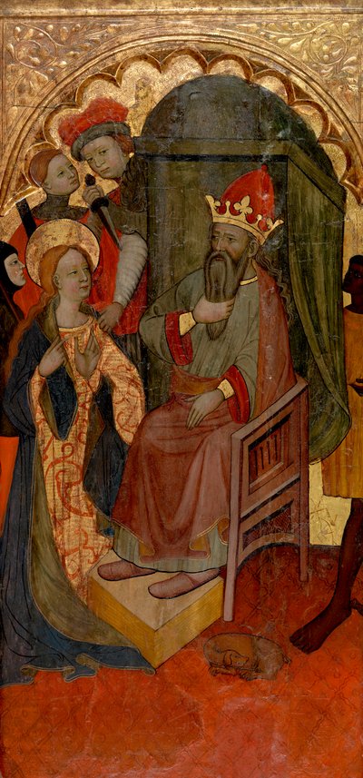 Heilige Katharina von Alexandria vor dem römischen Kaiser von Nicolás Solano