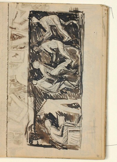 Figurenkomposition - Entwurf für ein Relief über verschiedene Handwerke? von Niels Larsen Stevns