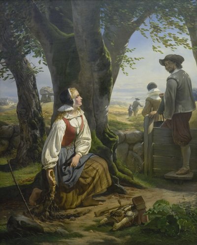 Kirsten Svendsdatter findet das Goldhorn in Gallehus am 20. Juli 1639 von Niels Simonsen