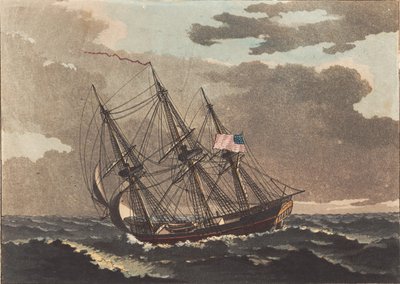 Ein amerikanisches Schiff vor dem Wind von Niels Truslew
