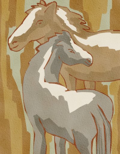 Ruhige Pferdefamilie von Nikita Jariwala