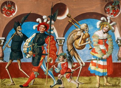 Tod, Söldner und Prostituierte aus dem Totentanz-Zyklus von Albrecht Kauw von Niklaus Manuel