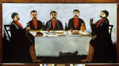 Das Festmahl der fünf Prinzen von Niko Pirosmani