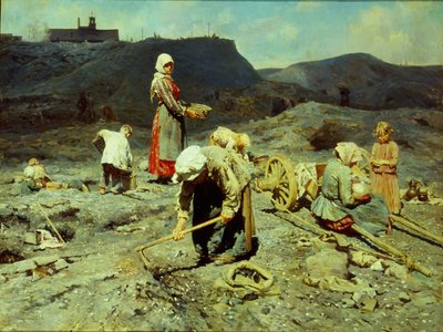 Die Armen, die Kohlenstücke aufsammeln, 1894 von Nikolai Alexeyevich Kasatkin