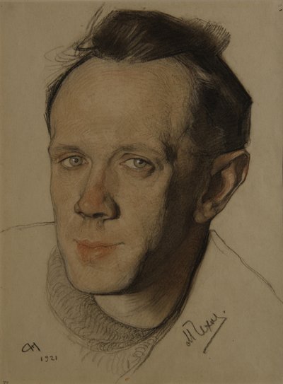 Porträt von Michail Alexandrowitsch Tschechow 1891-1955, 1921 von Nikolai Andreevich Andreev