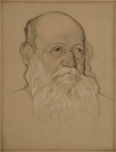 Porträt des revolutionären Grafen Pjotr A. Kropotkin 1842-1921, 1920-1921 von Nikolai Andreevich Andreev