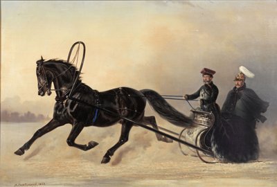 Kaiser Nikolaus I. bei einem Winterausflug, 1853 von Nikolai Egorevich Sverchkov