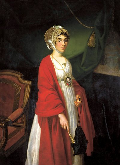 Porträt der Schauspielerin und Sängerin, Gräfin Praskovya Sheremetyeva, Zhemchugova 1768-1803 von Nikolai Ivanovich Argunov