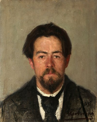 Porträt des Autors Anton Tschechow, 1895 von Nikolai Ivanovich Kravchenko