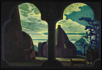 Bühnenbild für die Oper Tristan und Isolde von R. Wagner, 1912 von Nikolai Konstantinowitsch Roerich