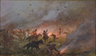 Die Niederlage der Pugatschow-Truppen bei Troitsk, 1891 von Nikolai Nikolayevich Karasin