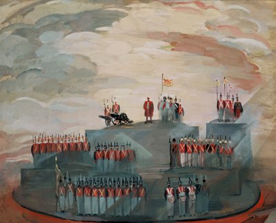 Bühnenbild für die Oper Krieg und Frieden von S. Prokofjew, 1981 von Nikolai Nikolayevich Zolotaryev