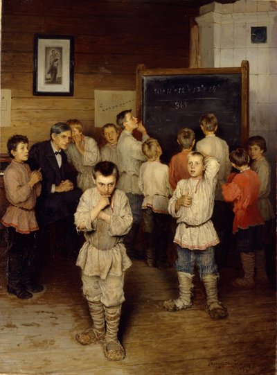 Kopfrechnen in der Grundschule, 1895 von Nikolai Petrovich Bogdanov Belsky
