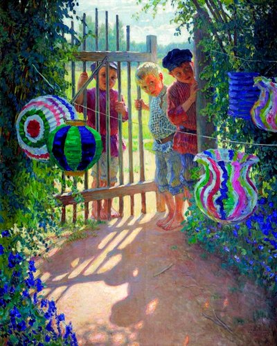 Die Besucher, 1913 von Nikolai Petrovich Bogdanov Belsky