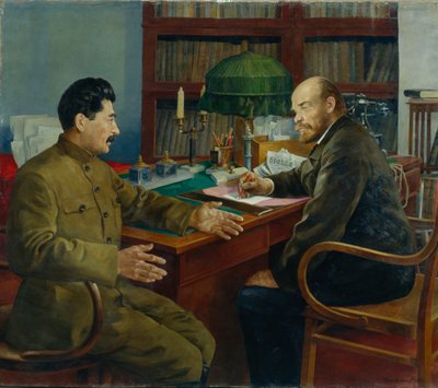 Lenin und Stalin, 1938 von Nikolay Ivanovich Shestopalov