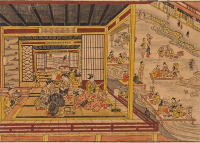 Teehaus am Kamo-Fluss in Kyoto von Nishimura Shigenaga