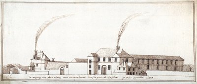 Die Menagerie mit rauchenden Schornsteinen (Feder & Tinte auf Papier) von Noel Gasselin