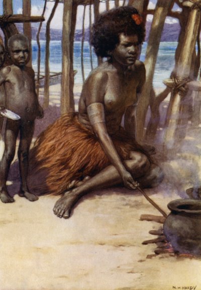 Das Mahl zubereiten, Britisch-Neuguinea von Norman Hardy