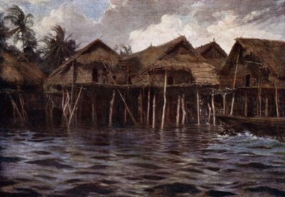 Motu-Dorf vom Meer aus von Norman Hardy