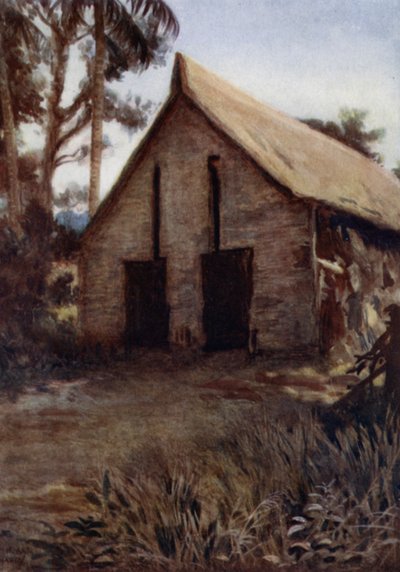 Altes Kriegskanu-Haus von Ingova, Rubiana-Lagune, New Georgia, Salomonen von Norman Hardy