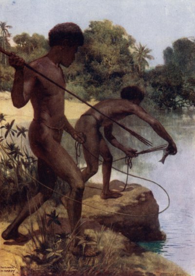 Fischspeerfischen, Britisch-Neuguinea von Norman Hardy