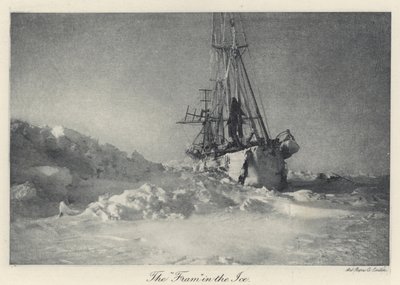 Die "Fram" im Eis (s/w Foto) von Norwegian Photographer