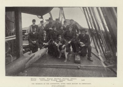 Die Mitglieder der Expedition nach ihrer Rückkehr nach Christiania von Norwegian Photographer