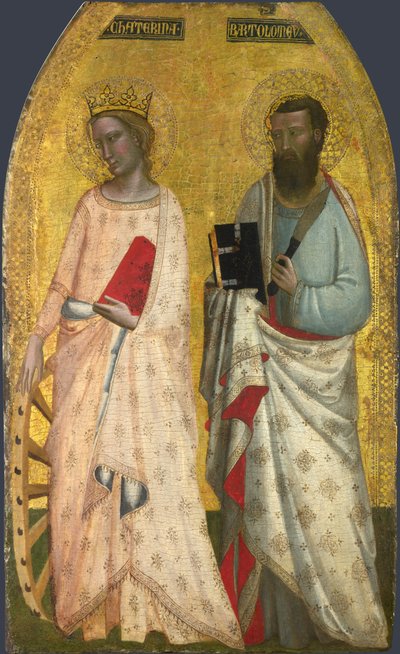 Heilige Katharina und Bartholomäus, ca. 1350 von Nuzi Allegretto and Ghissi Francescuccio (fl.1345 74)