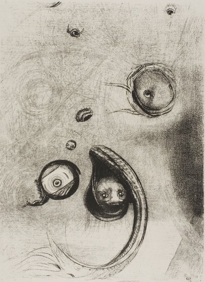 Und dass Augen ohne Köpfe wie Weichtiere schwammen, Platte 13 von 24 von Odilon Redon