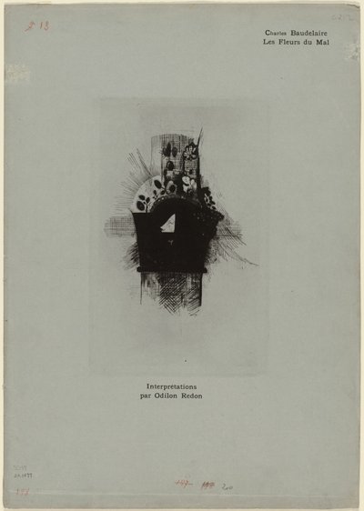 Umschlag/Titelblatt für Les Fleurs du Mal, Platte 1 von 9 von Odilon Redon