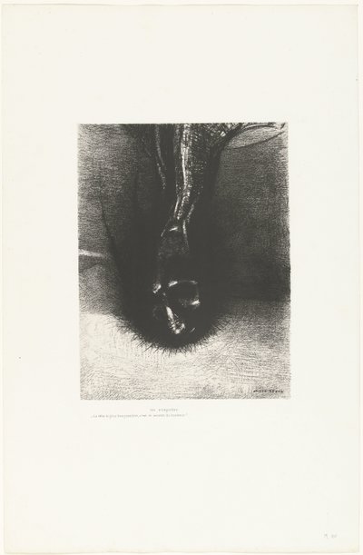 Die Sciapoden: den Kopf so tief wie möglich halten, das ist das Geheimnis des Glücks von Odilon Redon