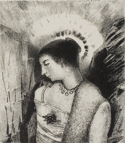 Hier ist die gute Göttin, die Idäische Mutter der Berge, Tafel 15 von 24 von Odilon Redon