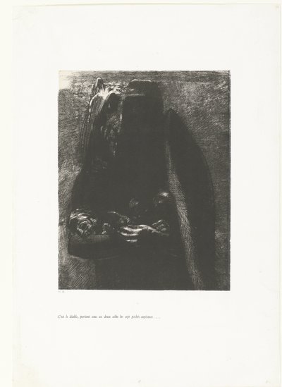 Es ist der Teufel, der die sieben Todsünden auf seinen Flügeln trägt von Odilon Redon