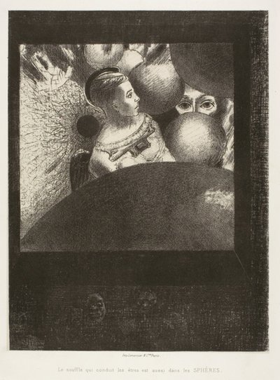 In den Sphären (Der Atem, der Lebewesen führt, ist auch in den Sphären), Tafel fünf aus An Edgar Poe von Odilon Redon