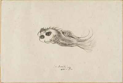 Menü eines Abendessens für französische Lithographen, 1. April 1887 von Odilon Redon