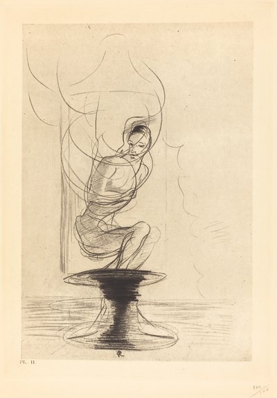 Manchmal findet man eine alte erinnernde Flasche, aus der eine zurückkehrende Seele in vollem Leben hervorgeht von Odilon Redon