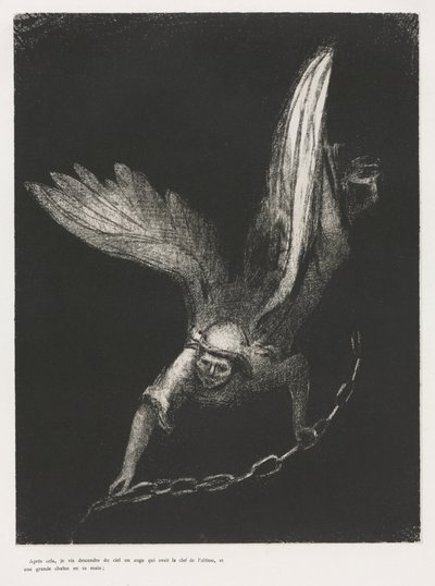Die Apokalypse des Heiligen Johannes: Und ich sah in der rechten Hand dessen, der saß..., 1899 von Odilon Redon