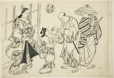 Das Yugao-Kapitel aus "Die Geschichte von Genji", aus einer Serie von Genji-Parodien von Okumura Masanobu
