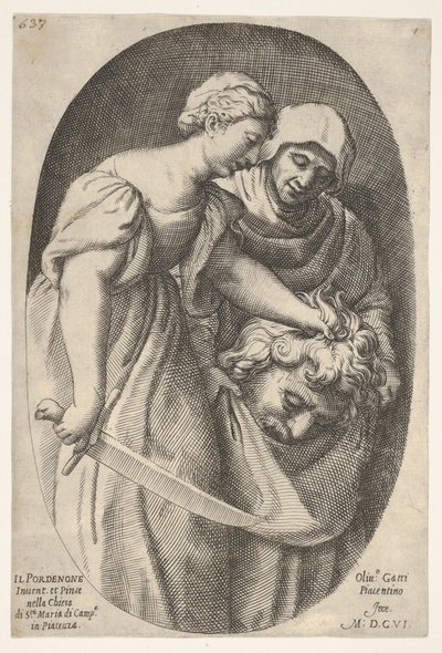 Judith mit dem Kopf von Holofernes in ihrer linken Hand und einem Schwert in ihrer rechten Hand, 1606 von Oliviero Gatti