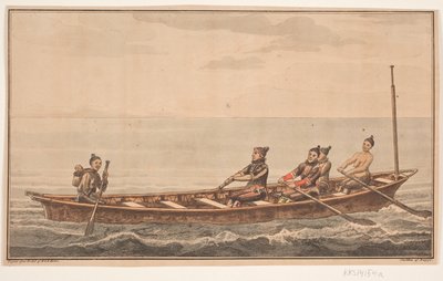 Konebåd. Illustration zu W.A. Graah. Forschungsreise zur Ostküste Grönlands von Oluf Olufsen Bagge