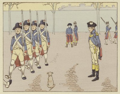Ein Leutnant in Valence im Jahr 1785, Napoleon beobachtete das Gewehrdrill von Onfray de Breville Job
